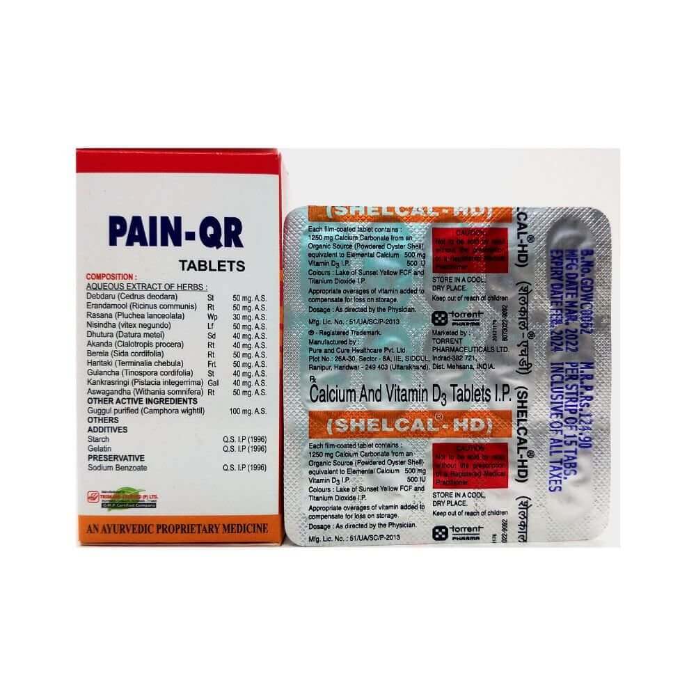 Shelcal HD vitamin D tablets & PainQR Tablates