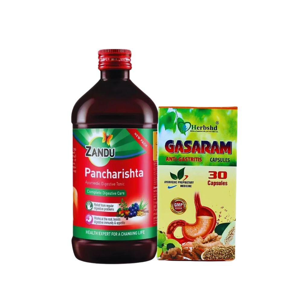 Sugar Free Zandu Pancharishta Digestive Tonic & Gasaram Capsule For Indigestion ( Combo )