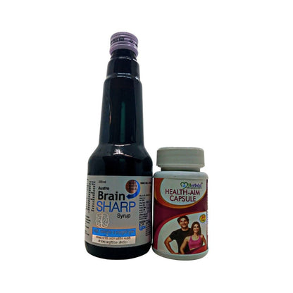 Brain Sharp Syrup Ayurvedic product Which Helps In Increasing Memory Power, Herbshd Health Aim  weight gainer Capsule.