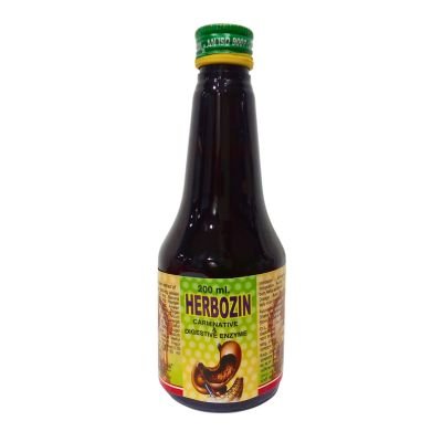 100% Ayurvedic Herbozine Syrup for Digestive Enzymes, effective in reducing flatulence, indigestion, acidity.