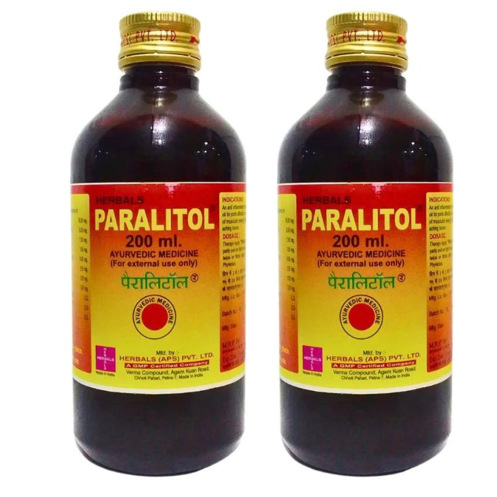 Ayurvedic Paralitol all kind off Pain Relief Oil 200 ml.( pack of 2)