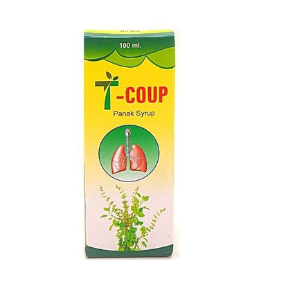 T-coup syrup gives you relief from an itchy throat is also used watery eyes and runny nose,cough with cold.