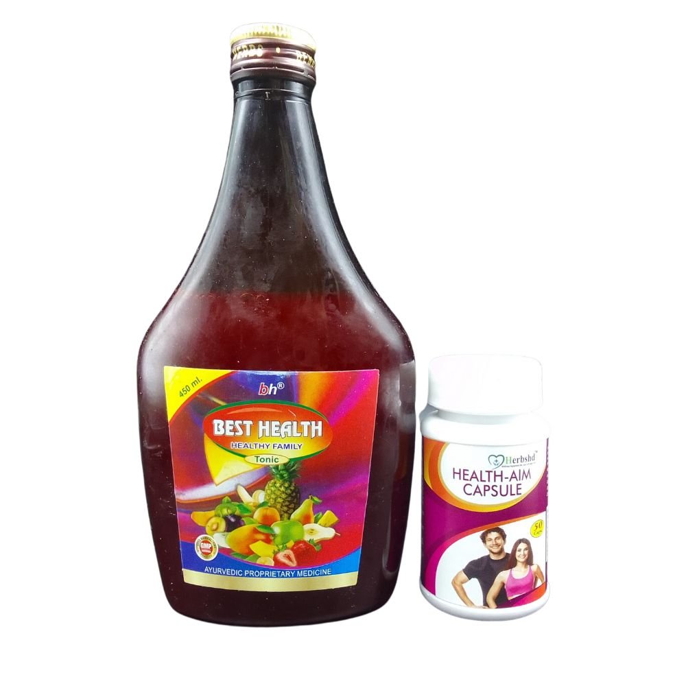 Ayurvedic Health Aim Capsule and Best Health Healthy Family Tonic. This tonic keeps you and your family healthy.