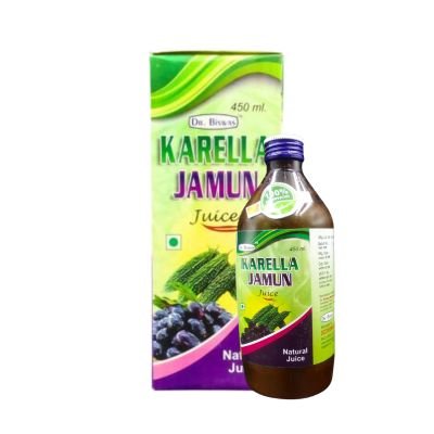 Karela jamun natural juice is a beverage that is made by extracting the juice from bitter gourd and Indian blackberry (jamun)