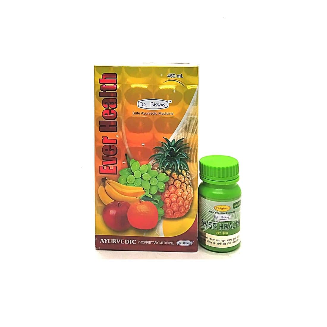 Dr. Biswas Ayurvedic Ever Health Tonic & capsule Use for Strong Immunity & Insomnia,Loss Of Appetite,Enhances Body Strength.