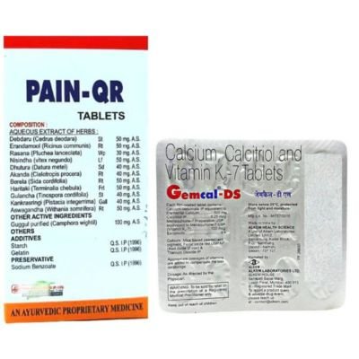 Calcium Calcitriol and Vitamin K2-7 Tablets Gemcal-DS & pain-QR Tablets is a combination of three medicines.