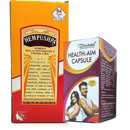 Hempushpa Tonic & Health Aim Capsule is a ayurvedic or herbs formulas medicine made specially for women health.