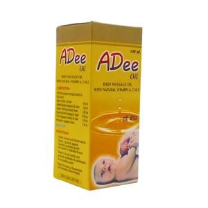 ADee Baby Massage Oil with Natural Vitamins A, D and E, it is fully Ayurvedic and rickets, xerosis and keratomalacia.