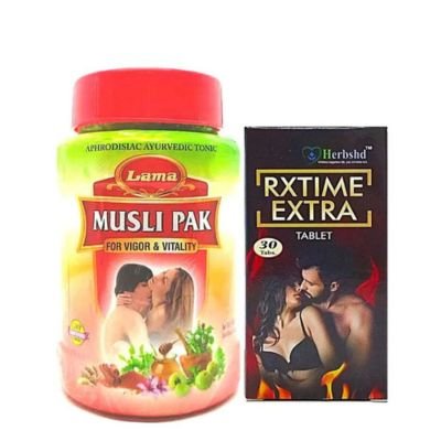 Ayurvedic Musli Pak Churna & Rxtime Extra Tablet for energy, libido, stamina & sheeghrapatan.