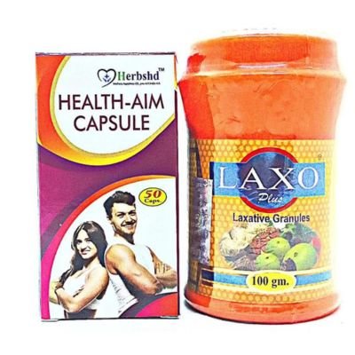 LAXO Plus powder and health aim capsule absorbs water makes the stool soft and easier to pass .