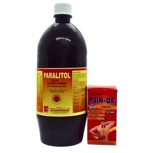Ayurvedic Medicine Paralitol Massage oil & Pain-QR Tablets helps in relief of inflammation, pain, swelling and stiffness