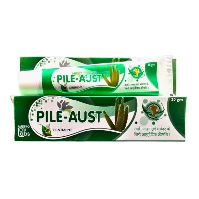 Pile-Aust Ointment for hemorrhoids, is a product manufactured by Austro Labs, a pharmaceutical company based in India.