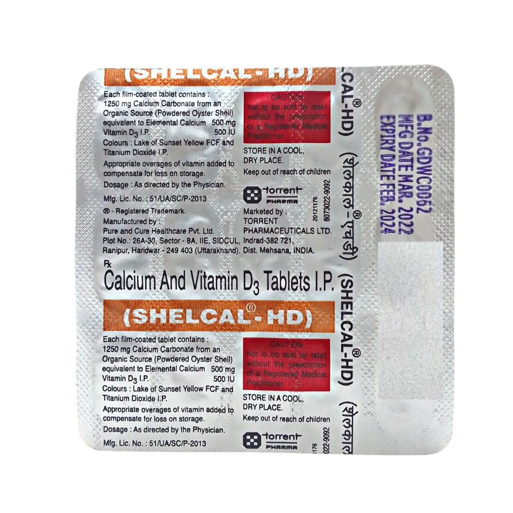 Calcium & Vitamin D3 Shelcal -HD Tablets & Pain -QR Pain Oil & Tablets Vitamin D3 helps the body