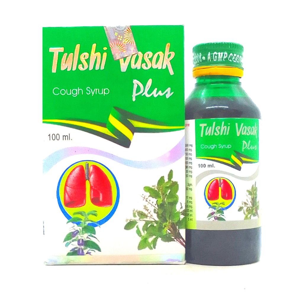 Ayurvedic tulsi vasak plus cough syrup Kantikari root is used in dry cough, irritating cough, non-productive cough