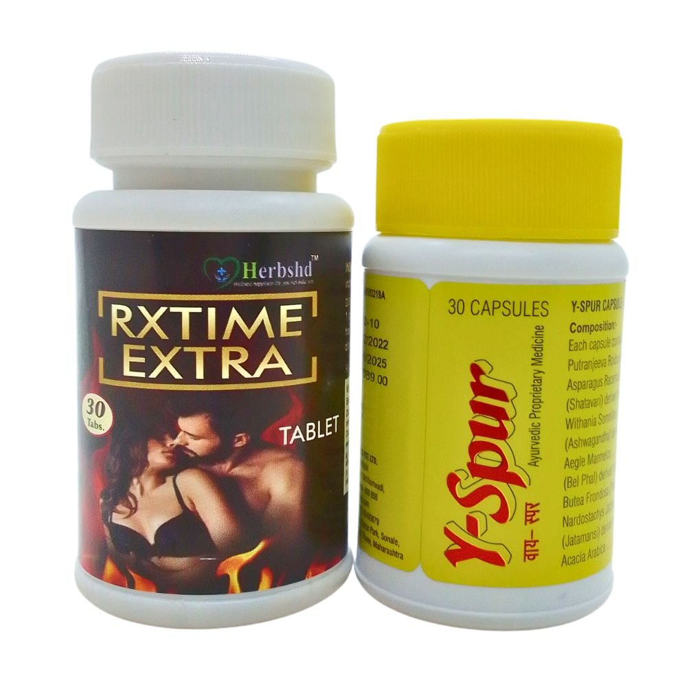 Y Spur Capsule and Rxtime Extra Tablet made with complete Ayurvedic herbal ingredients.